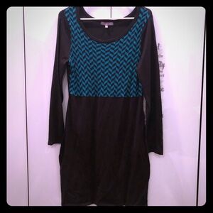 NY COLLECTION black/green Sweater dress/size 6P